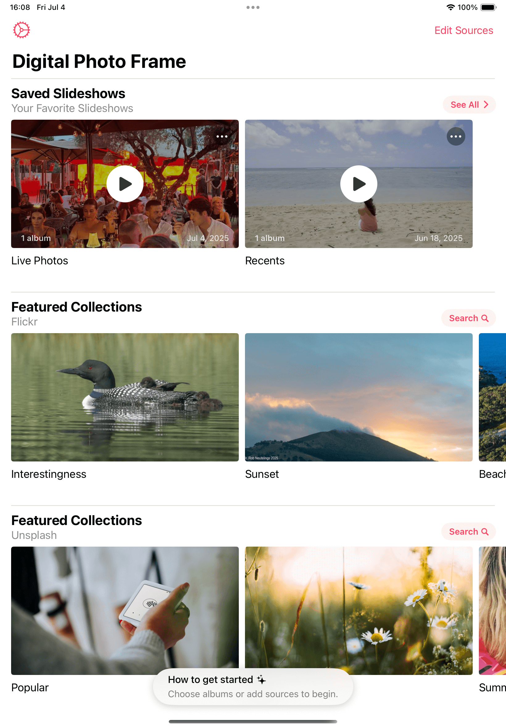 Digital photo frame with music slideshow updates