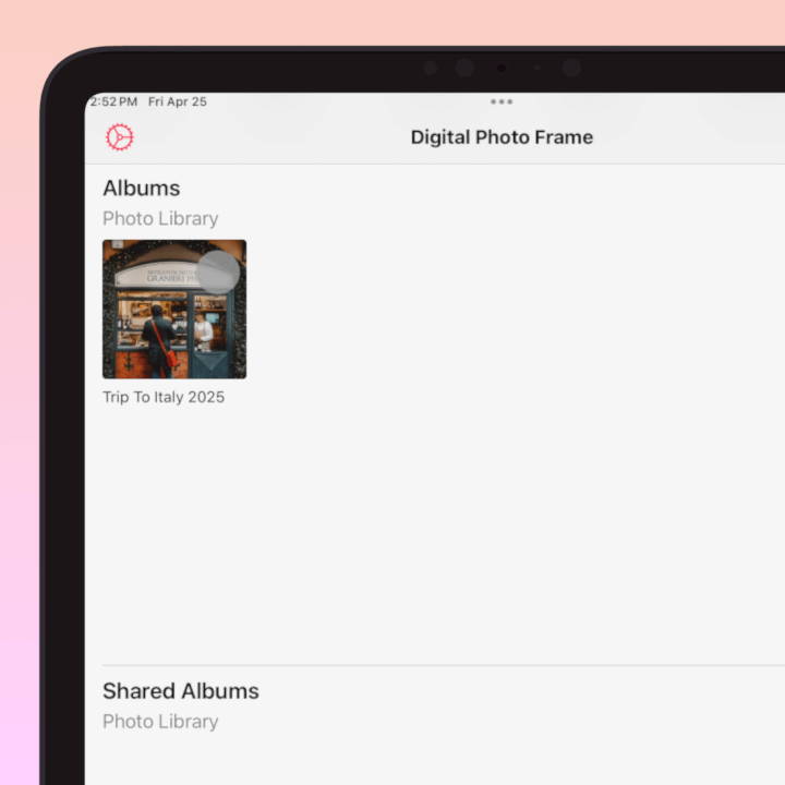 Choose albums in Digital Photo Frame App