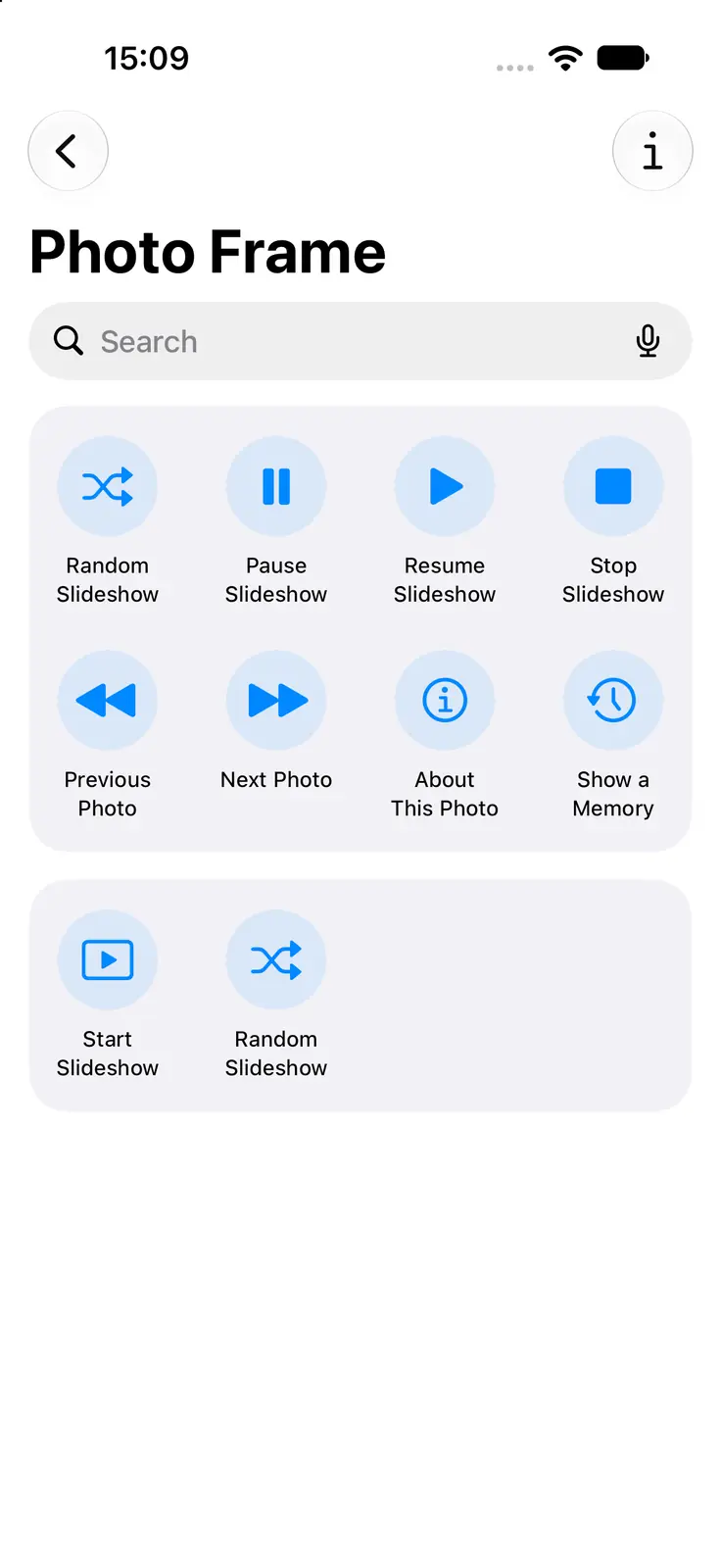 Die Bilderrahmen-Aktionen in der Kurzbefehle-App auf dem iPhone