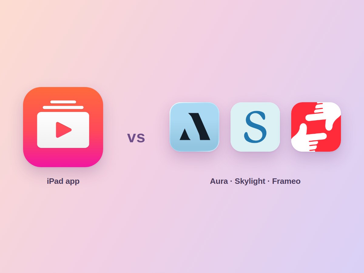 The Digital Photo Frame App icon next to the Aura, Skylight and Frameo app icons