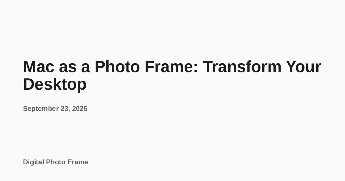 Mac-Desktop zeigt eine Foto-Diashow mit der Digital Photo Frame App