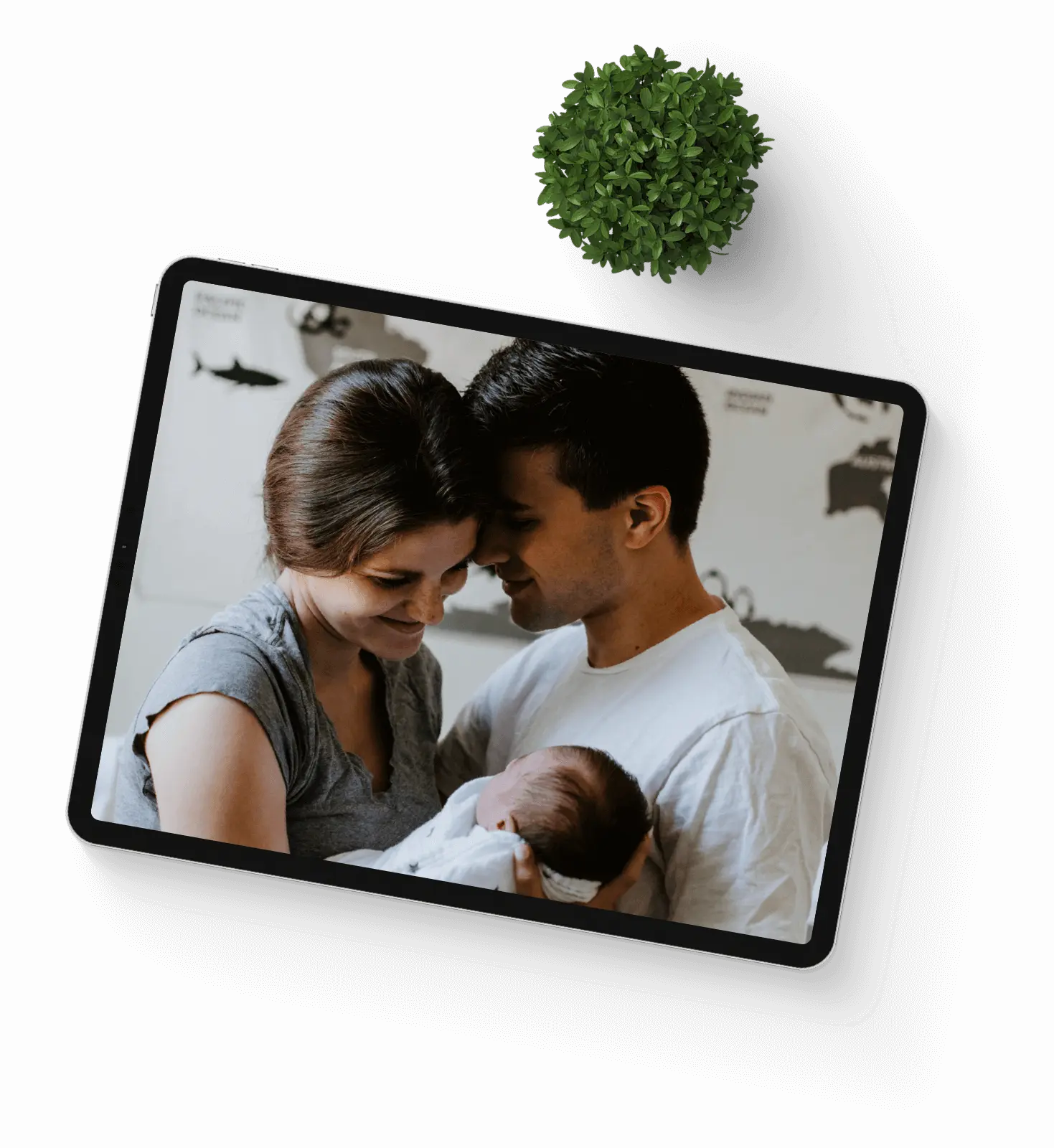 Digital photo frame with slideshow staying connected to shared albums