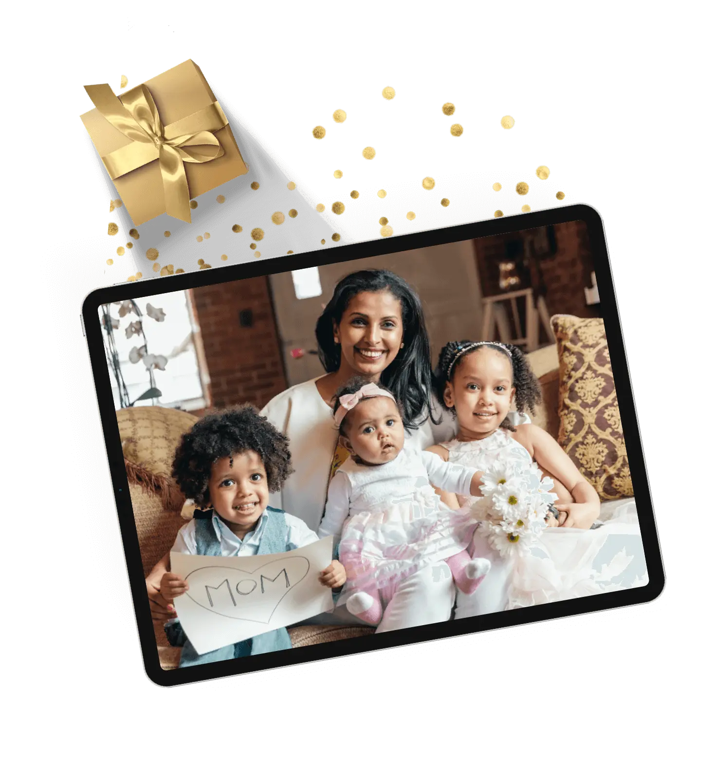 iPad as digital photo frame displaying picture slideshow